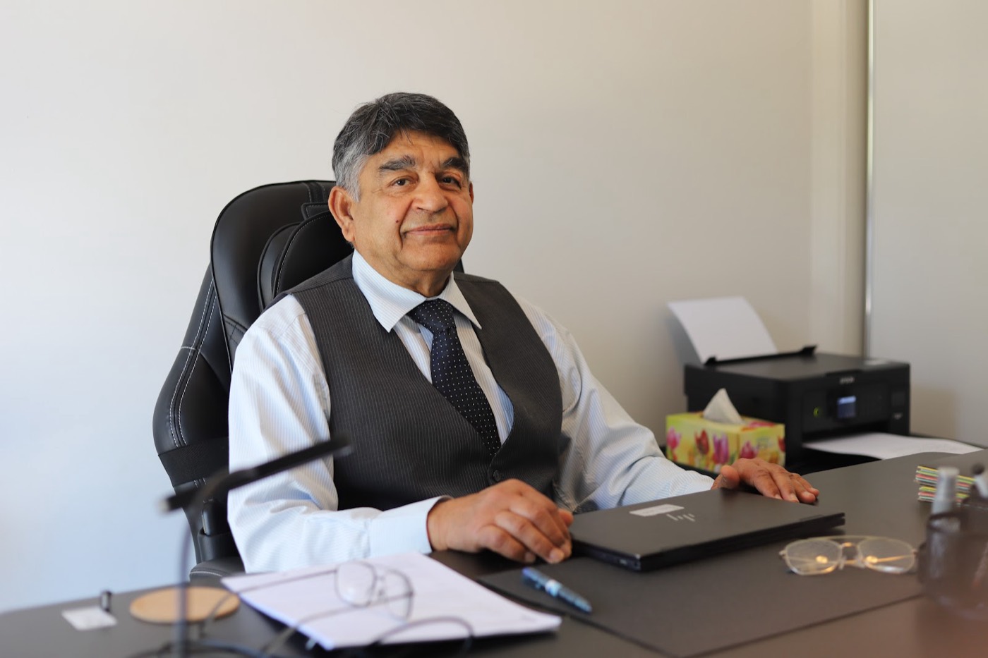 Rakesh Raizada at his desk